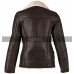 Women Sheepskin Aviator Dark Brown Leather Jacket
