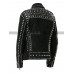 New Classic Style Brando Silver Studded Black Suede Leather Jacket