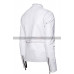 Men's Classic Brando Silver Studded White Leather Jacket