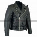 Mens Classic Vintage Brando Black Biker Fringes Leather Jacket