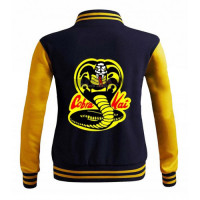 Mens Moletom Karate Kid College Cobra Kai Leather Jacket 