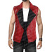 Mens Chris Hemsworth Spikes Studded Rock Punk Motorcycle Red Leather Vest Jacket