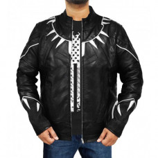 Avengers Infinity War Black Panther Costume Black Leather Jacket