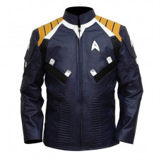 Star Trek Beyond Cosplay Captain James T. Kirk  Blue Leather Jacket