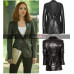 The Winter Soldier Natasha Romanoff Black Leather Blazer