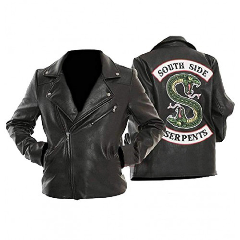 Girls Riverdale Southside Serpents Biker Gang Black Leather Jacket for Girls-2 