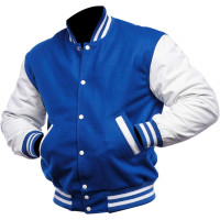 Mens Royal Blue College Baseball Varsity High School Letterman Jacket