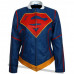 Supergirl Costume Kara Danvers Blue Leather Jacket 