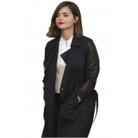 Doctor Who Clara Oswald Double Breasted Faux Leather Coat 