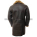 Sheepskin Shearling Fur Style Collar Winter Genuine Leather Trench Coat For Men