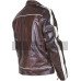 Vintage Copper White Stripes Classic Biker Brown Leather Jacket
