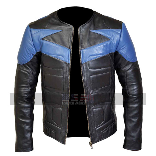 Fashion_First Mens Dick Grayson Nightwing Ismahawk Danny Shepherd Costume Leather Jacket 