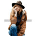 Yellowstone Costumes Hood + Fur Collar Kelly Reilly Brown Cotton Bomber Jacket 
