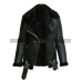 Women's Biker Style Fur Shearling B3 Black Leather Jacket