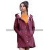 Selena Gomez A Rainy Day In New York Shannon Burgundy Parachute Raincoat