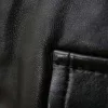Men's Black Leather Bomber Jacket