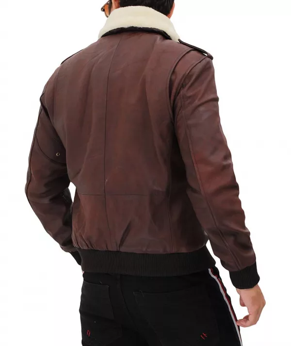 Mens Pierson Bomber Jacket With Shearling Collar