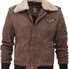 Mens Real Leather B2 Bomber Flight Suede Jacket