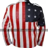 American Flag Biker Style Leather Jacket