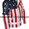 American Flag Biker Style Leather Jacket