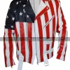 American Flag Biker Style Leather Jacket