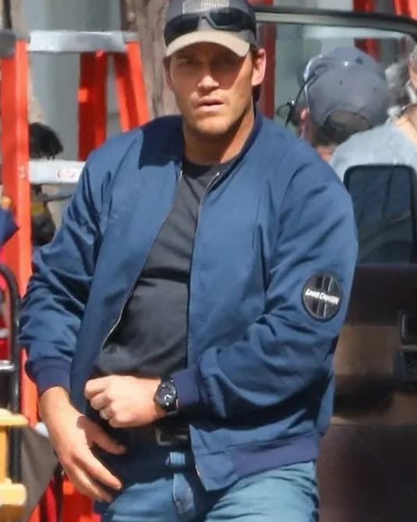 The Terminal List Chris Pratt Blue Jacket