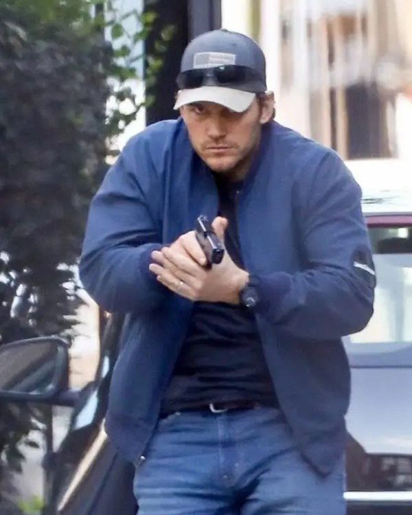 The Terminal List Chris Pratt Blue Jacket