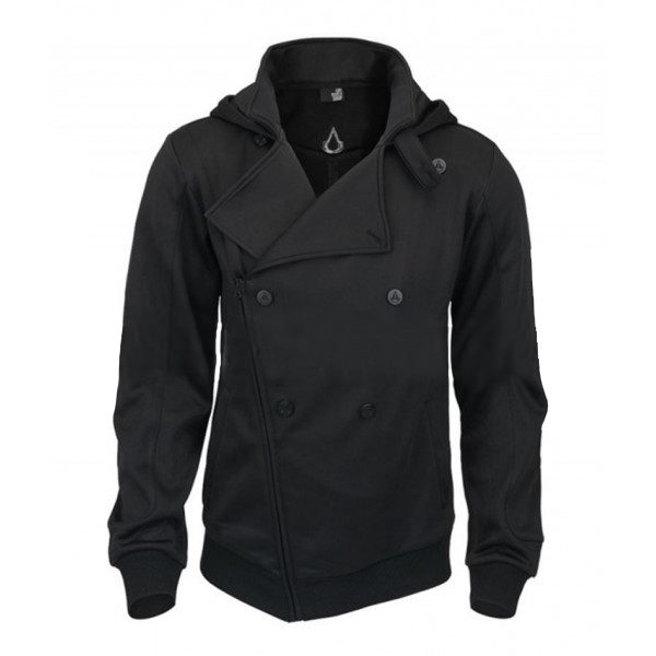 Assassin's Creed Callum Lynch Black Leather Hoodie Jacket