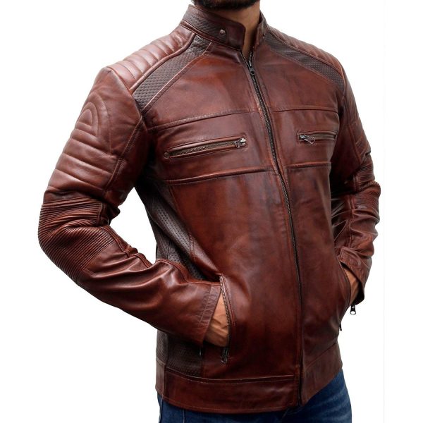 Men's Brown Cafe Racer Jacket