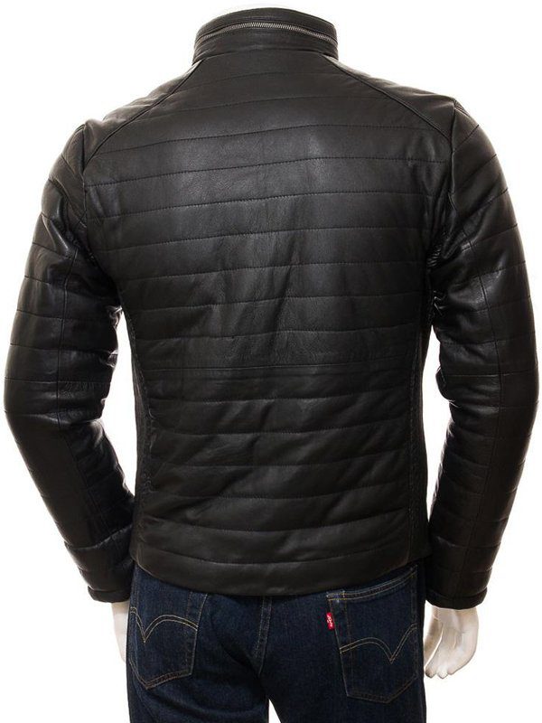 Mens Black Quilted Leather Jacket