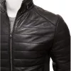 Mens Black Quilted Leather Jacket