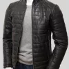 Mens Black Quilted Leather Jacket