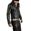 Mens Biker Slim Fit Asymmetrical Jacket